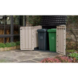 Garden Storage Box 880L - Beige & Brown, Lockable Resin