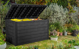 Large Garden Storage Box 870L - Resin, Padlock-Ready Lid