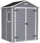 Plastic Garden Shed 6 x 5ft - Resin, Double Doors