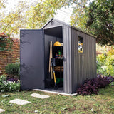 Plastic Garden Shed 6 x 4ft - Grey Resin, Single Door