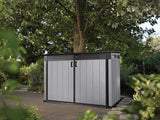 Garden Storage Shed 2020L - Grey Resin, Front & Top Access