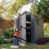 Plastic Garden Shed 6 x 4ft - Grey Resin, Single Door