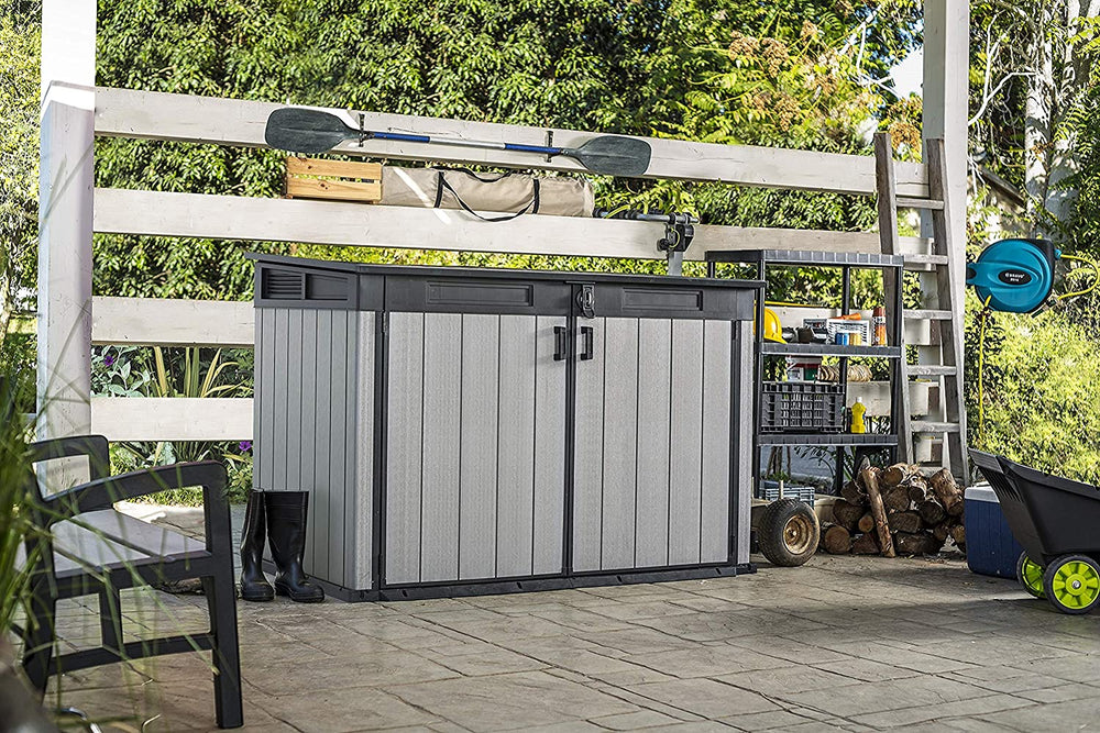 Garden Storage Shed 2020L - Grey Resin, Front & Top Access