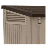Garden Storage Box 880L - Beige & Brown, Lockable Resin