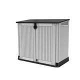 Garden Storage Box 880L - Grey & Black, Lockable Resin