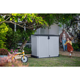 Garden Storage Box 880L - Grey & Black, Lockable Resin