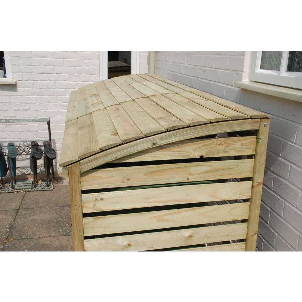 Triple Wheelie Bin Storage - Natural Timber, 8 x 3ft