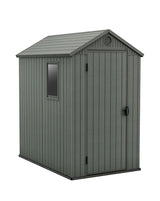 Plastic Garden Shed 6 x 4ft - Green Resin, Single Door