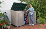 Garden Storage Box 1200L - Dark Green, Front & Top Access