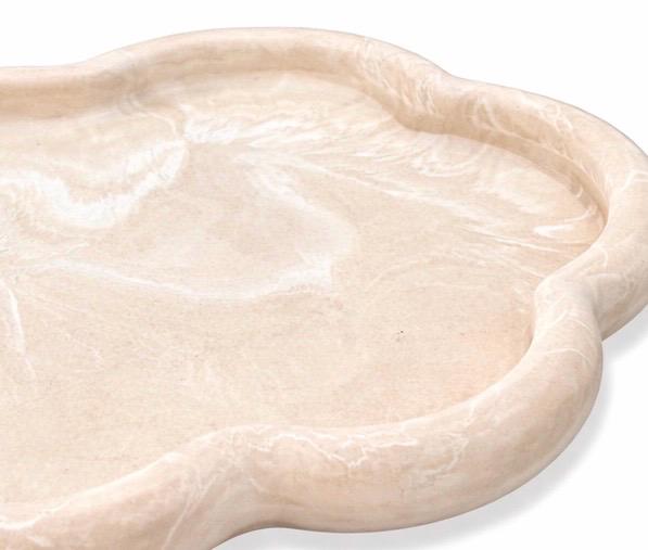 Handmade Cloud Trinket Tray – Beige Marbled Jewellery Dish