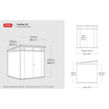 Plastic Garden Shed 7 x 7ft - Grey Resin, Double Doors