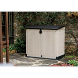 Garden Storage Box 880L - Beige & Brown, Lockable Resin