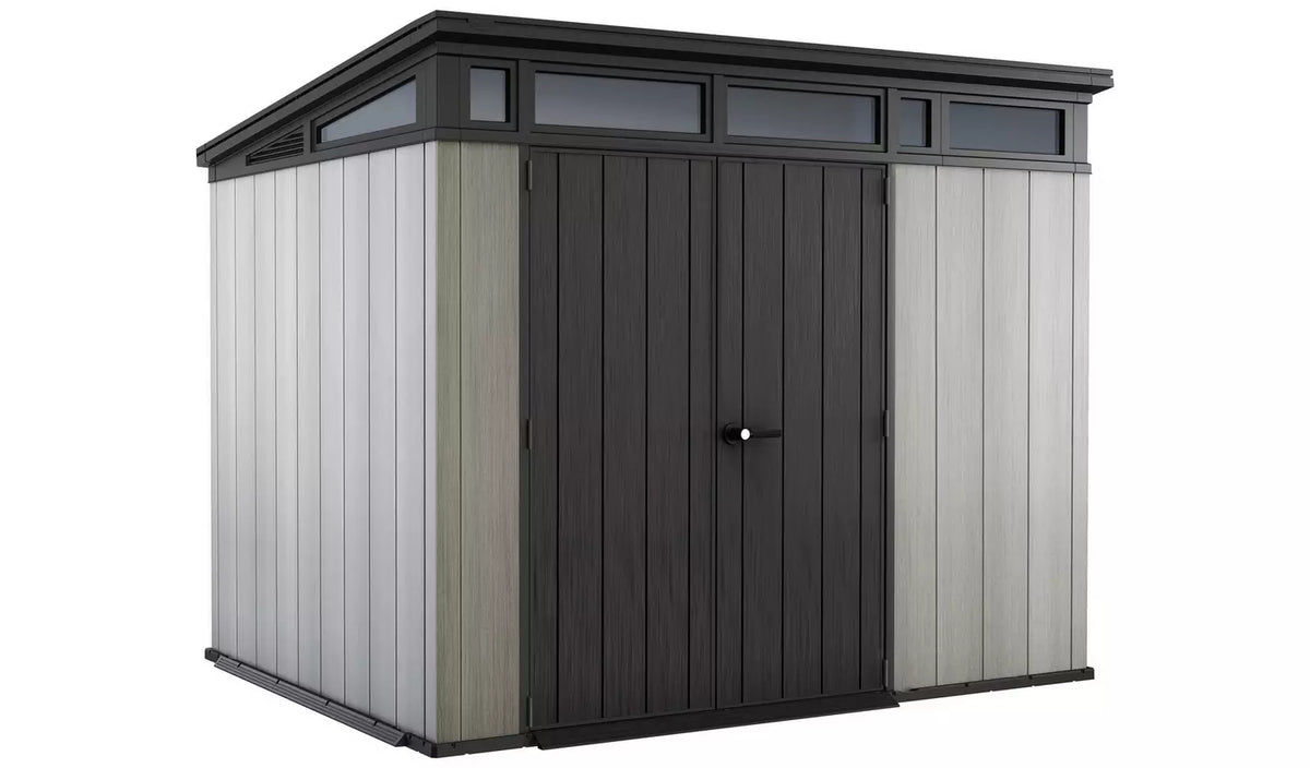 Plastic Garden Shed 9 x 7ft - Pent Roof, Double Doors