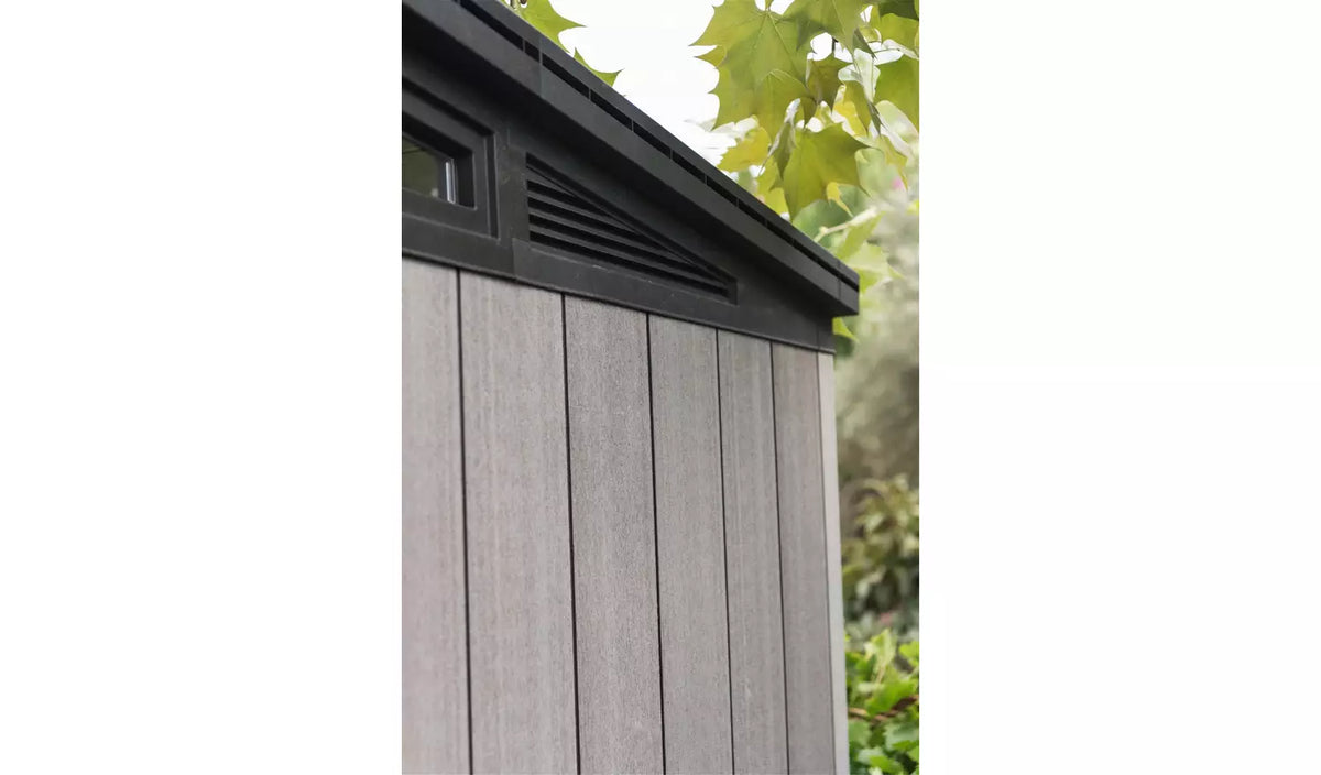Plastic Garden Shed 9 x 7ft - Pent Roof, Double Doors