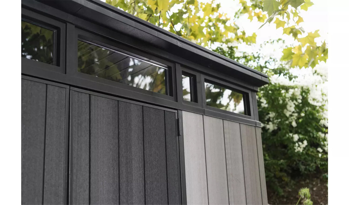 Plastic Garden Shed 9 x 7ft - Pent Roof, Double Doors