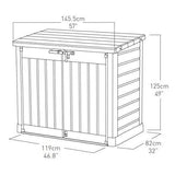 Garden Storage Box 1200L - Beige & Brown, Front & Top Access
