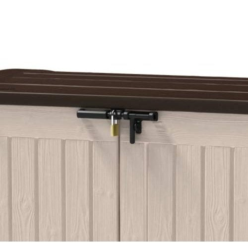 Garden Storage Box 1200L - Beige & Brown, Front & Top Access