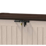 Garden Storage Box 1200L - Beige & Brown, Front & Top Access