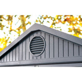 Plastic Garden Shed 6 x 8ft - Grey, Double Doors & Skylight