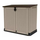 Garden Storage Box 880L - Beige & Brown, Lockable Resin