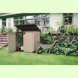 Garden Storage Box 1200L - Beige & Brown, Front & Top Access
