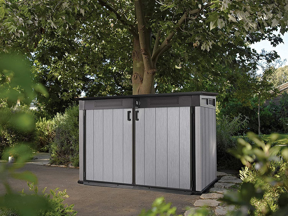Garden Storage Shed 2020L - Grey Resin, Front & Top Access