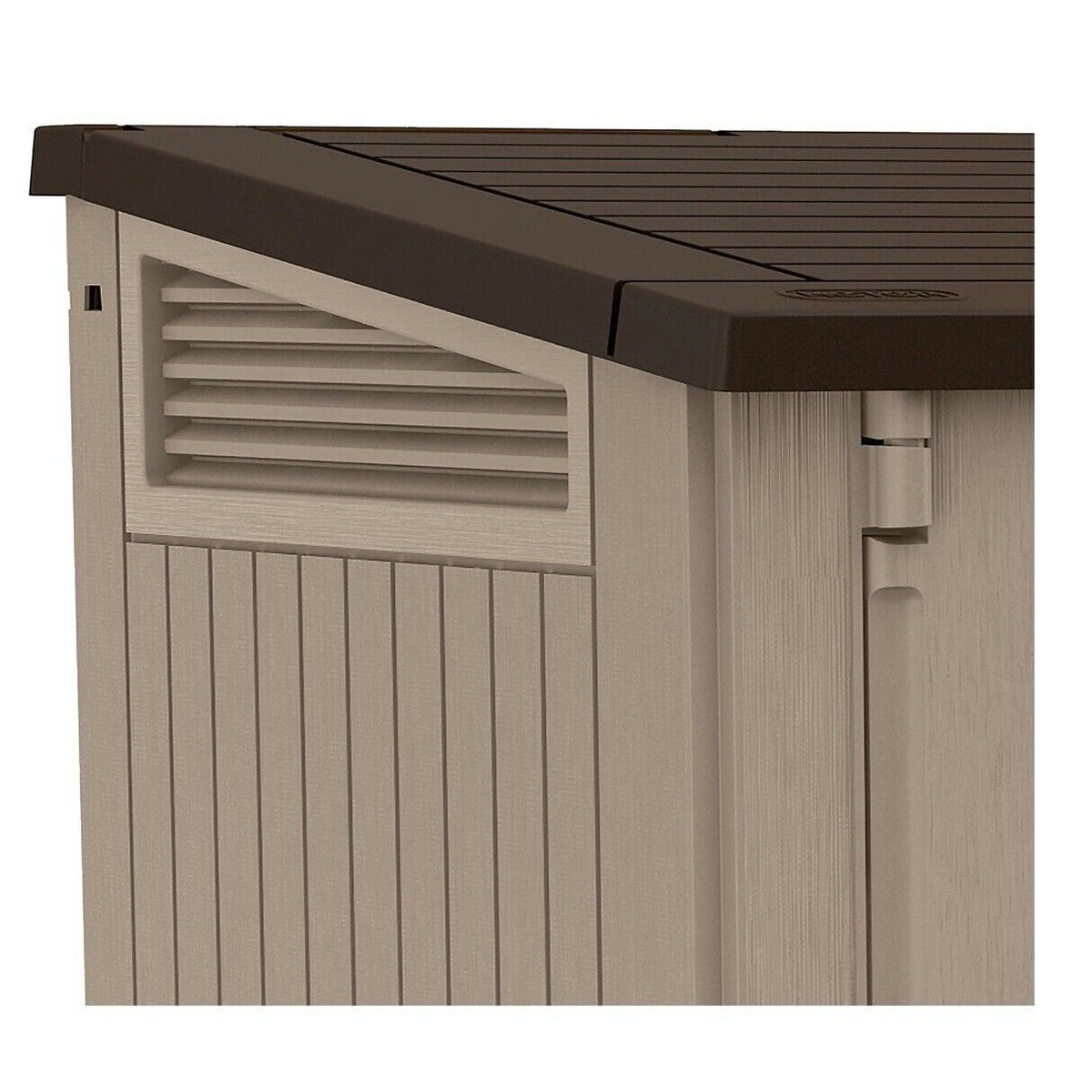 Garden Storage Box 880L - Beige & Brown, Lockable Resin