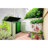 Garden Storage Box 1200L - Beige & Brown, Front & Top Access