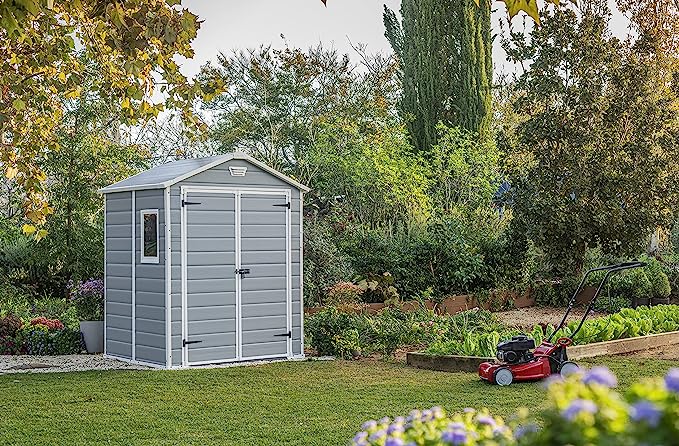 Plastic Garden Shed 6 x 5ft - Resin, Double Doors