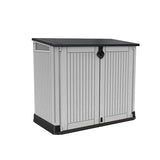 Garden Storage Box 880L - Grey & Black, Lockable Resin