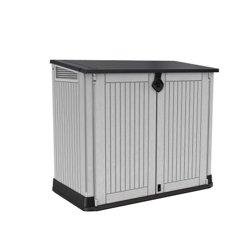 Garden Storage Box 880L - Grey & Black, Lockable Resin