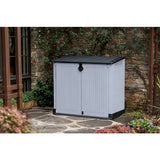 Garden Storage Box 880L - Grey & Black, Lockable Resin