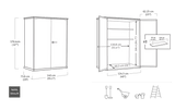 Outdoor Storage Cabinet 1400L - Tall Grey Resin, Lockable