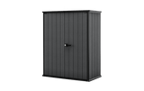 Outdoor Storage Cabinet 1400L - Tall Grey Resin, Lockable