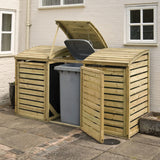 Triple Wheelie Bin Storage - Natural Timber, 8 x 3ft