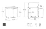 Garden Storage Box 1200L - Dark Green, Front & Top Access