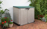 Garden Storage Box 1200L - Dark Green, Front & Top Access