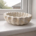 Handmade Jesmonite Wavy Edge Trinket Dish – Coade and Beige Marbled Bowl